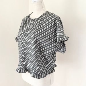 A new day, 100% cotton, striped crop top, size S